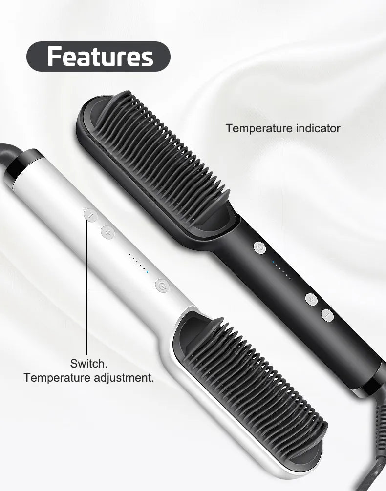 Electric Hair Straightening Comb – Fast & Safe Styling Brush image 2