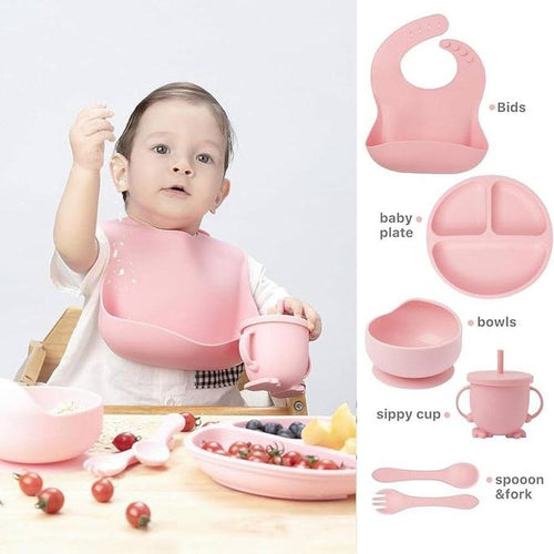 7-Piece Silicone Baby Cutlery Set – Safe Feeding Kit for Toddlers, BPA-Free