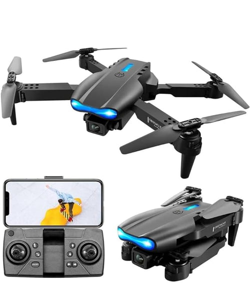 E99 Foldable Drone with Camera – 720p HD, 360° Flips & LED Lights