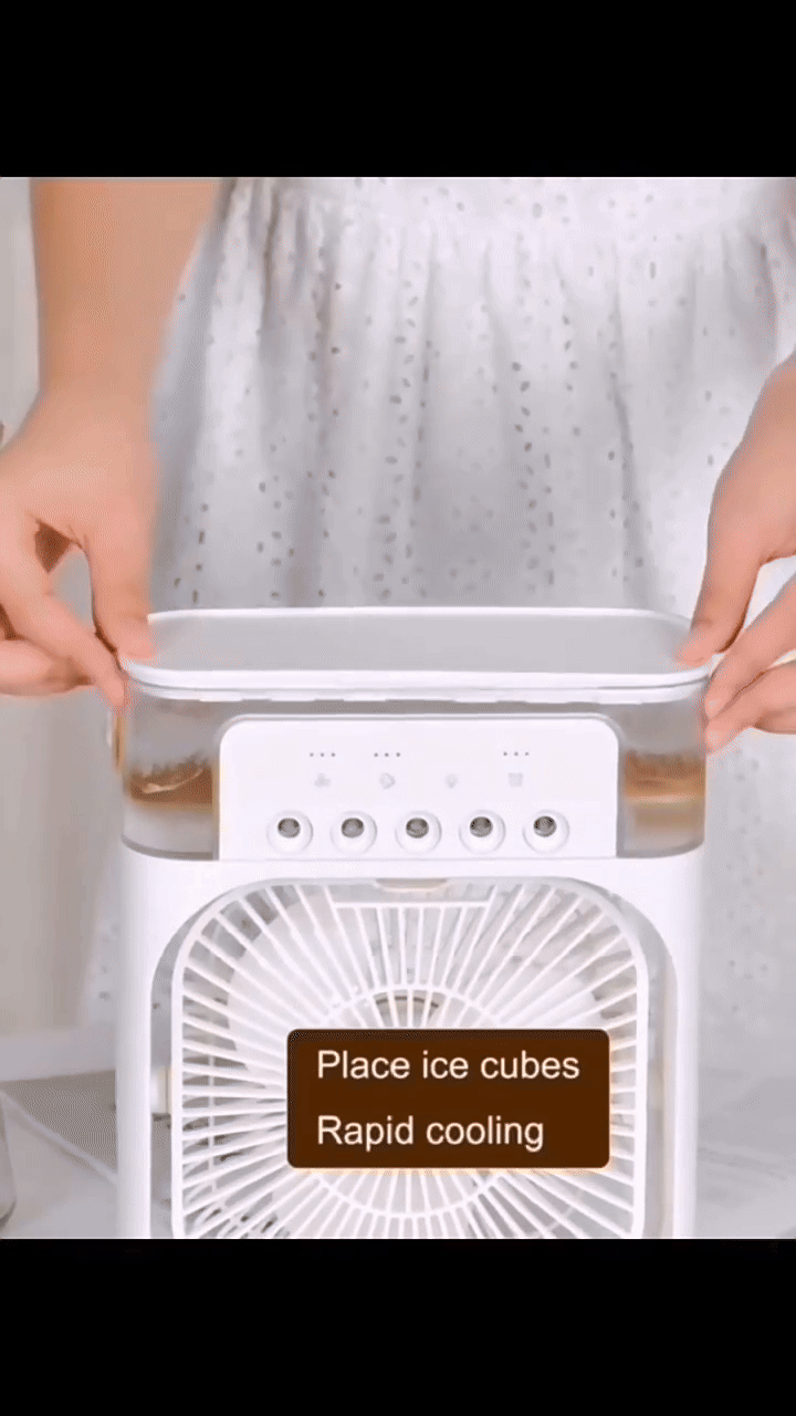 Cooling Fan with Ice – Portable Air Cooler & Humidifier, Easy-Clean Removable Water Tank image 4