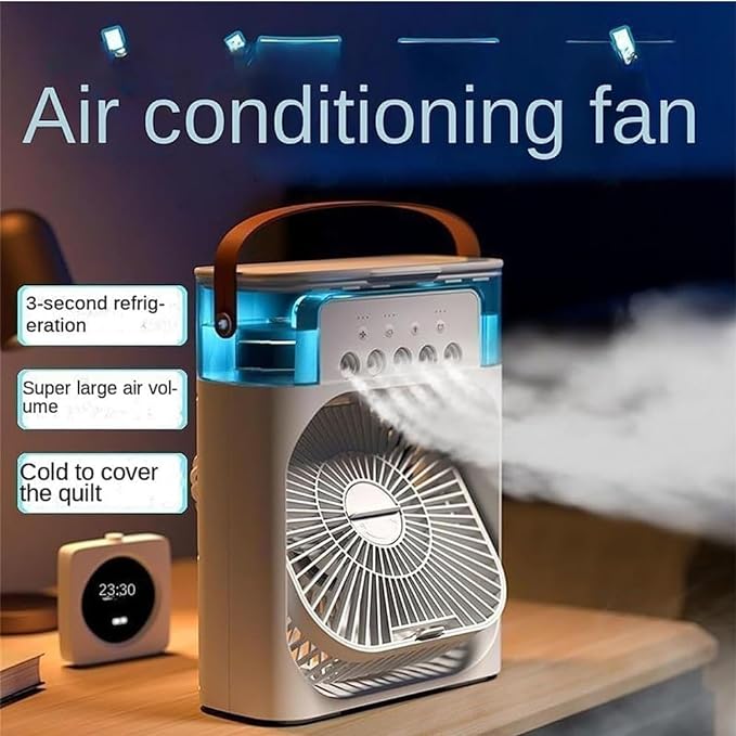 Cooling Fan with Ice – Portable Air Cooler & Humidifier, Easy-Clean Removable Water Tank image 2