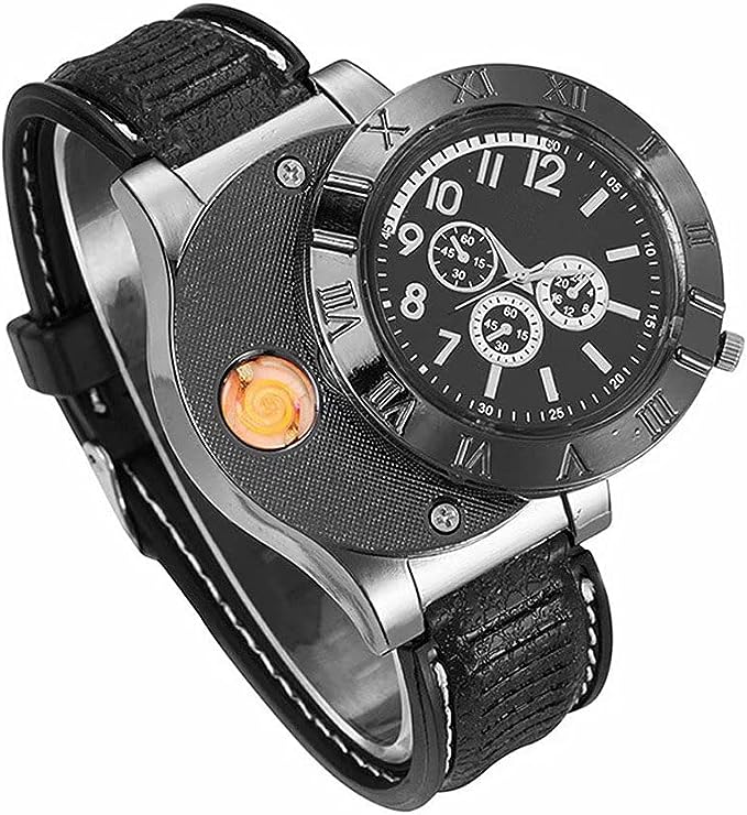 Military USB Lighter Watch for Men – Windproof, Rechargeable & Stylish Gift image 2