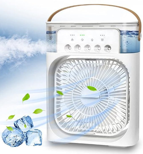 Cooling Fan with Ice – Portable Air Cooler & Humidifier, Easy-Clean Removable Water Tank