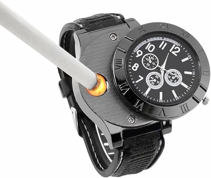 Military USB Lighter Watch for Men – Windproof, Rechargeable & Stylish Gift image 3