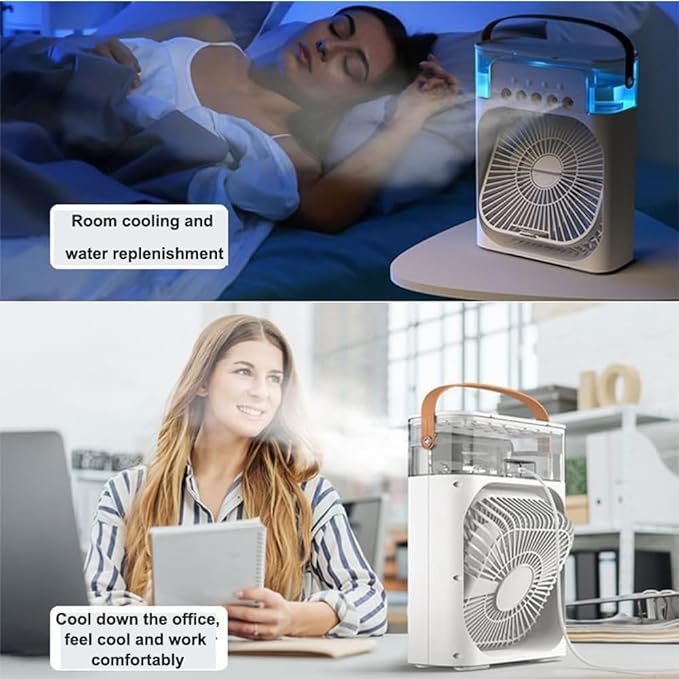 Cooling Fan with Ice – Portable Air Cooler & Humidifier, Easy-Clean Removable Water Tank image 3