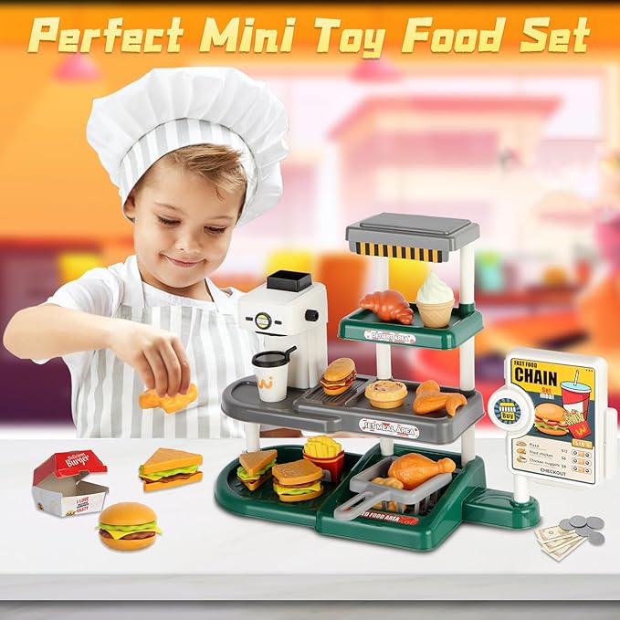 Food Set for Kids – 71pcs Pretend Play Kitchen Toy, Fun & Learning Gift image 2