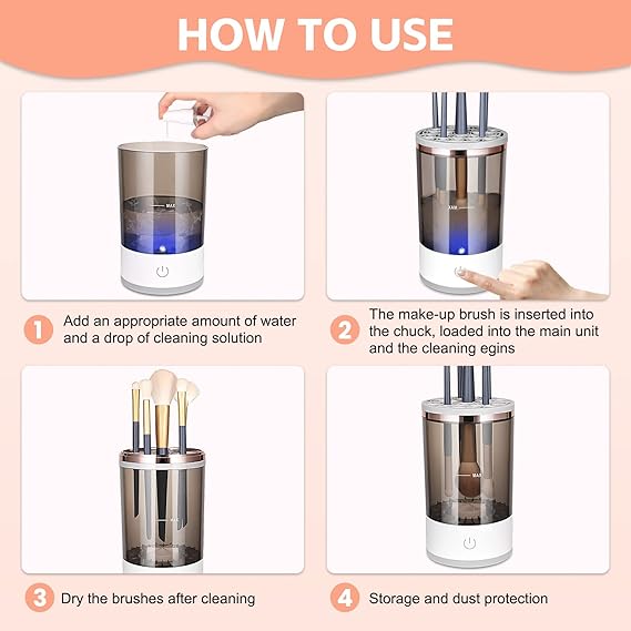 Automatic Multi Brush Cleaner – Sonic Vibration Makeup Brush Washer image 4