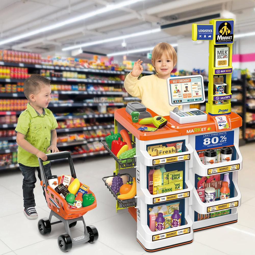 Supermarket Play Set for Kids (60 pcs) – Shop, Scan & Play image 2