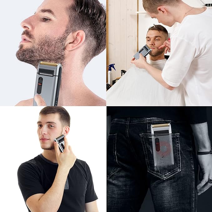 Retro Electric Shaver for Men – Rechargeable Foil Shaver & Trimmer image 2