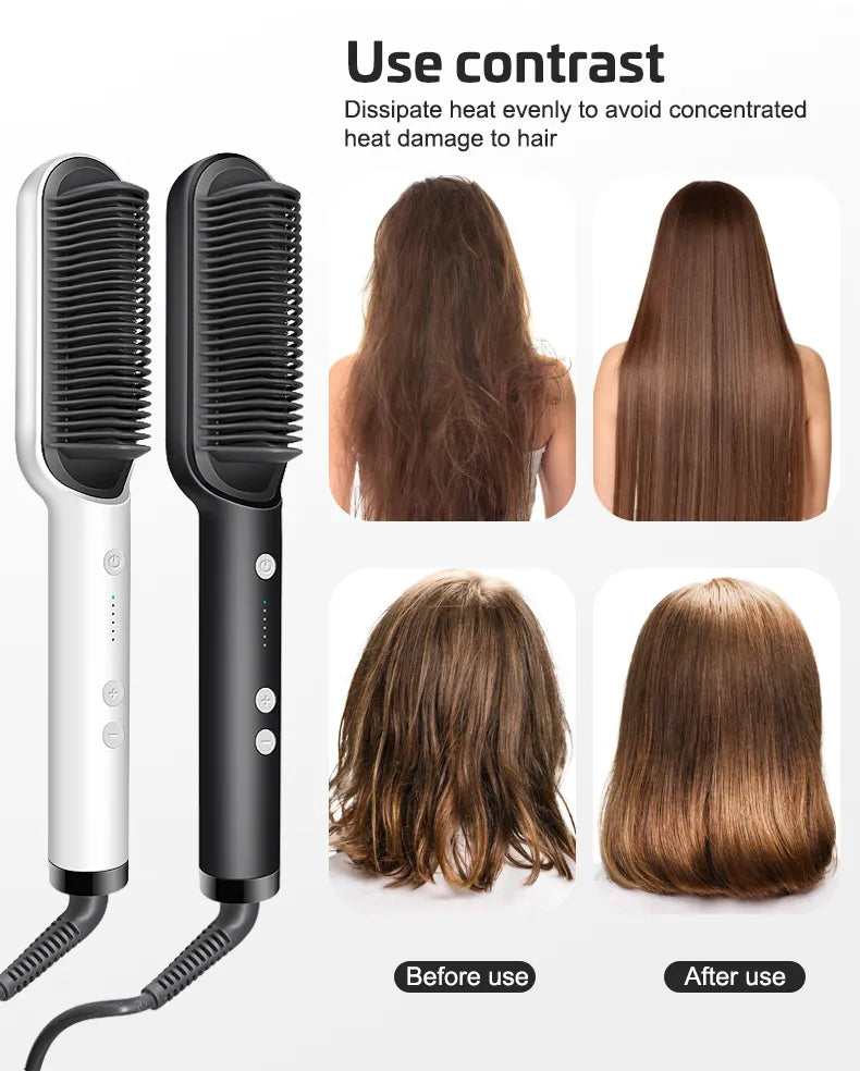 Electric Hair Straightening Comb – Fast & Safe Styling Brush image 4