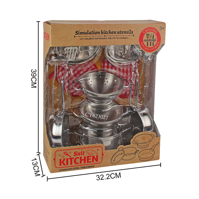 Kids Kitchen Set – Pretend Cooking Playset with Utensils, Food & Light/Sound Effects image 3