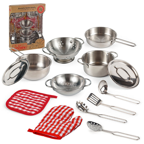Kids Kitchen Set – Pretend Cooking Playset with Utensils, Food & Light/Sound Effects