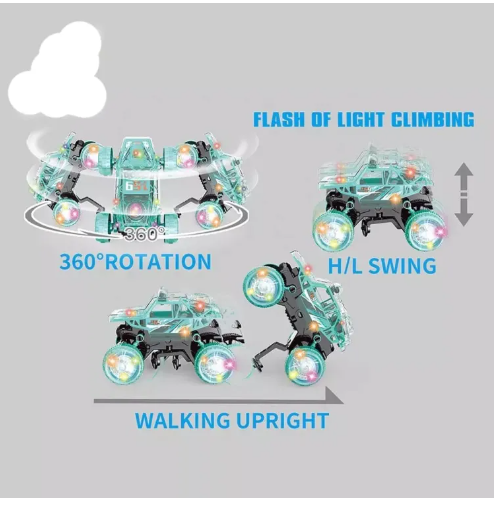 Double-Sided 360° RC Stunt Car Toy with Lights & Music – Rechargeable Remote Control Car image 2