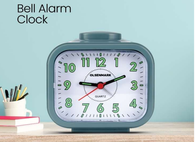Bell Alarm Clock – Silent Twin Bell Quartz Clock for Heavy Sleepers image 2