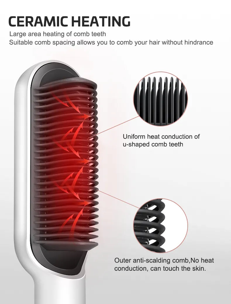 Electric Hair Straightening Comb – Fast & Safe Styling Brush image 8