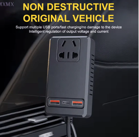 C12 Intelligent Car Power Inverter | 150W AC Converter with USB-A & USB-C Ports image 2