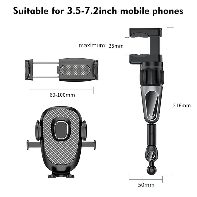 Flexible Car Phone Holder | Magnetic Mirror Mount with Adjustable Angles image 3