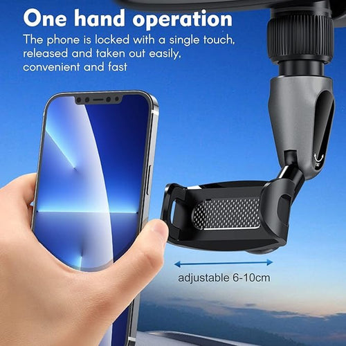 Flexible Car Phone Holder | Magnetic Mirror Mount with Adjustable Angles