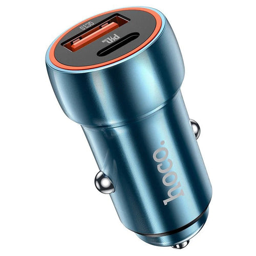 Hoco Blue Whale Car Charger (Z46A) | 20W Type-C + 18W USB Fast Charging Adapter