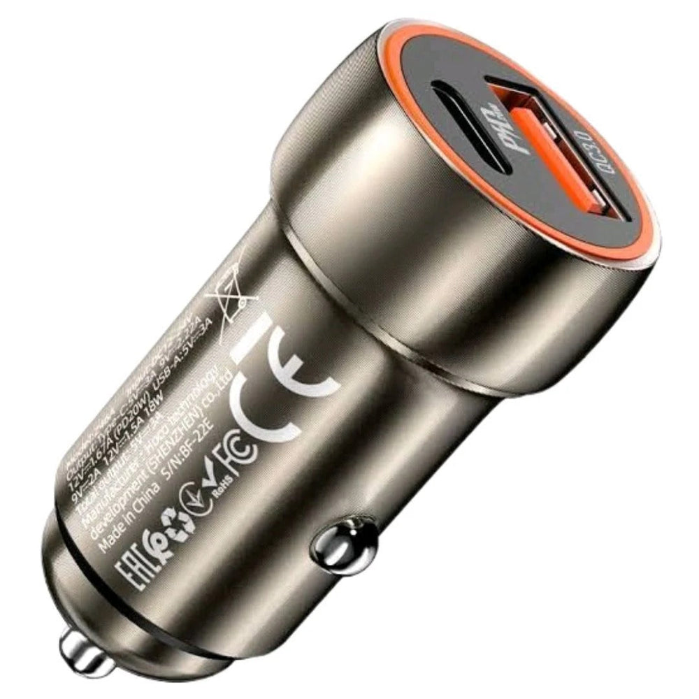 Hoco Blue Whale Car Charger (Z46A) | 20W Type-C + 18W USB Fast Charging Adapter image 5