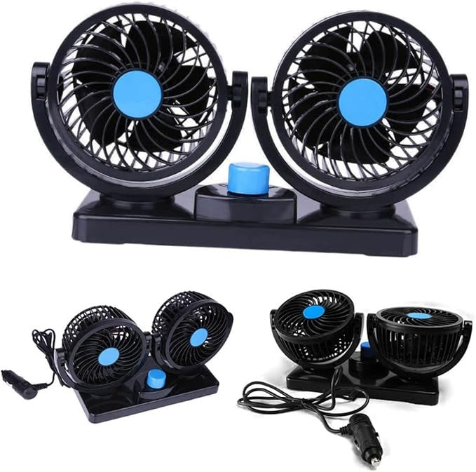 Portable Car Fan | 360° Rotatable Electric Cooling Fan with Adhesive Base & Low Noise image 2