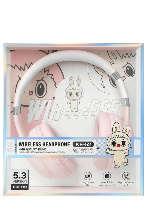 Labubu Wireless Headphones – Bluetooth 5.3 | TF Card Support | Cute & Comfortable Over-Ear Design