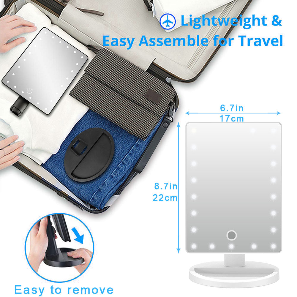 Large LED Makeup Mirror – 360° Rotating Light image 6