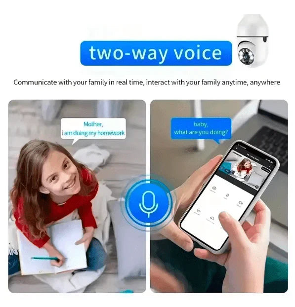 WiFi Smart Panorama Camera – 360° Bulb Security Camera | Night Vision | Mobile App Control image 3